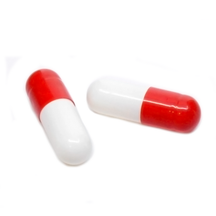 Size #0-Red/White - Gelatin Capsules