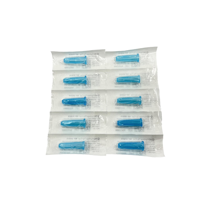 Luer Lock Syringe Tip Caps, Blue (Sterile)