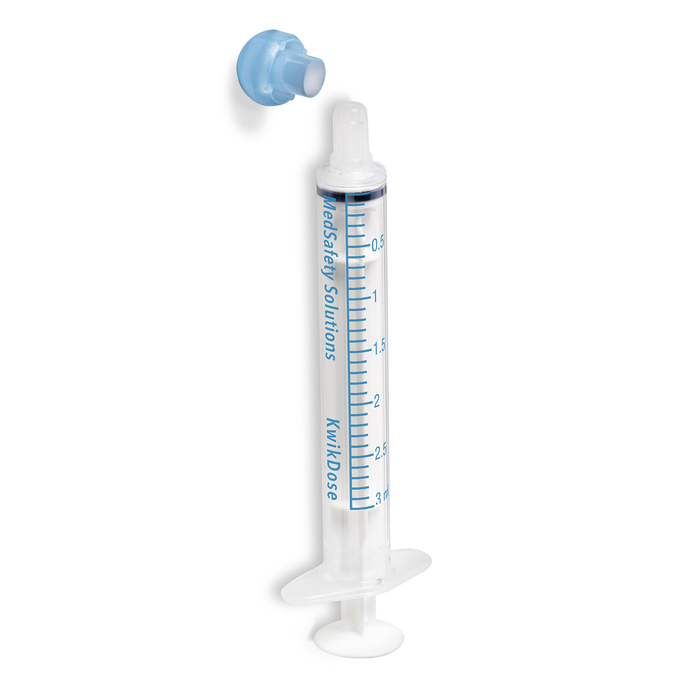 Syringes, Oral Dispensing (Clear w/ Blue Tip Caps, 3 mL)