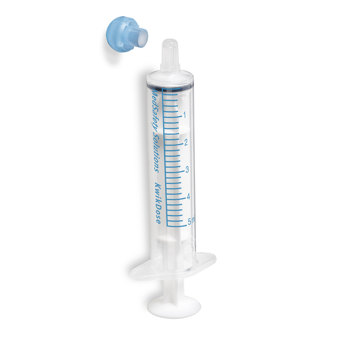 Syringes, Oral Dispensing (Clear w/ Blue Tip Caps, 5 mL)