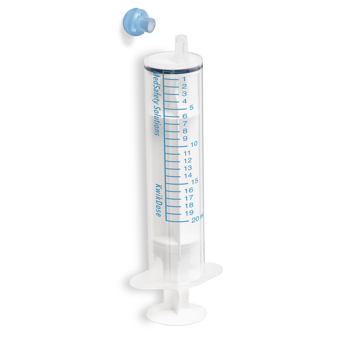 Syringes, Oral Dispensing (Clear w/ Blue Tip Caps, 20 mL)