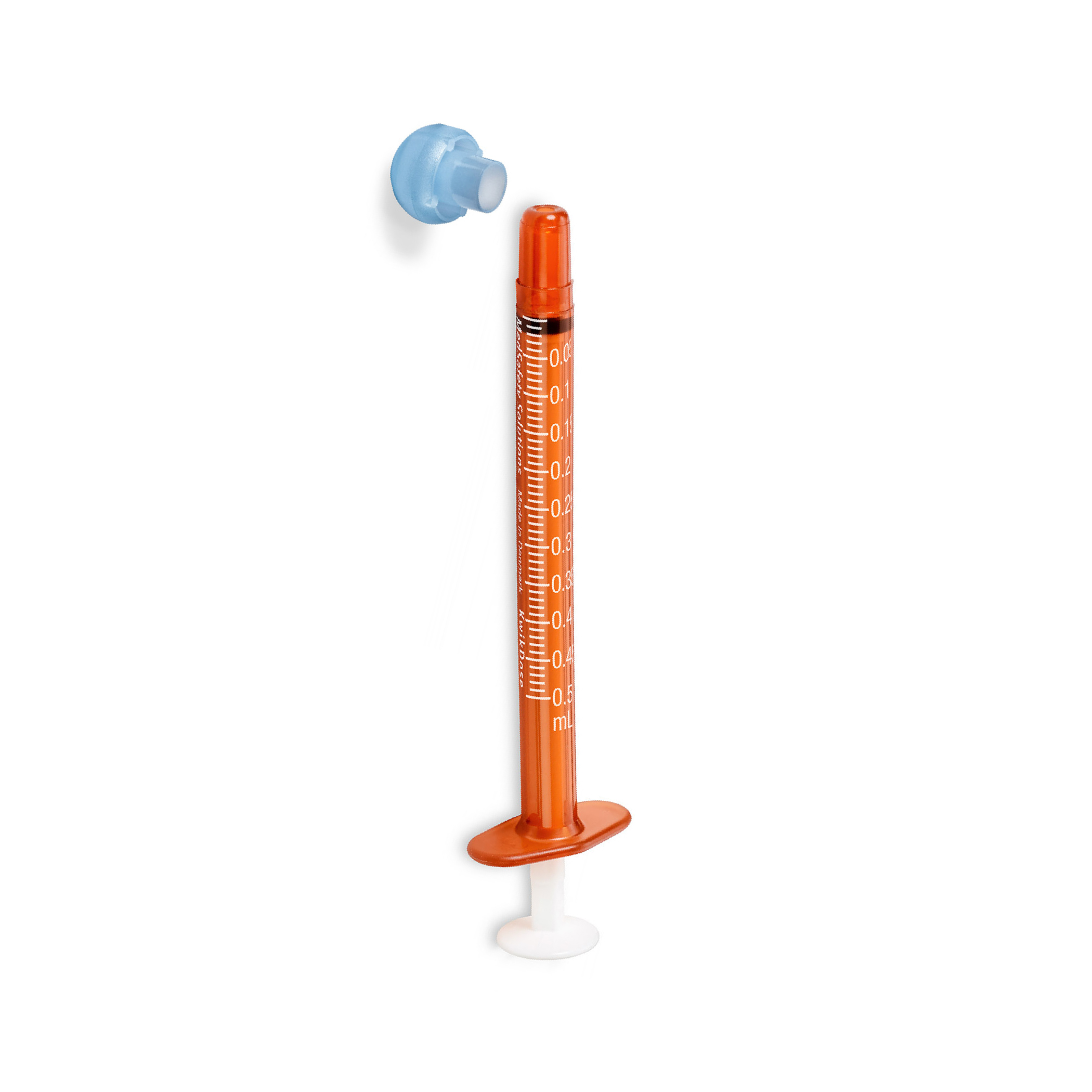 Syringes, Oral Dispensing (Amber w/ Blue Tip Caps, 0.5 mL)