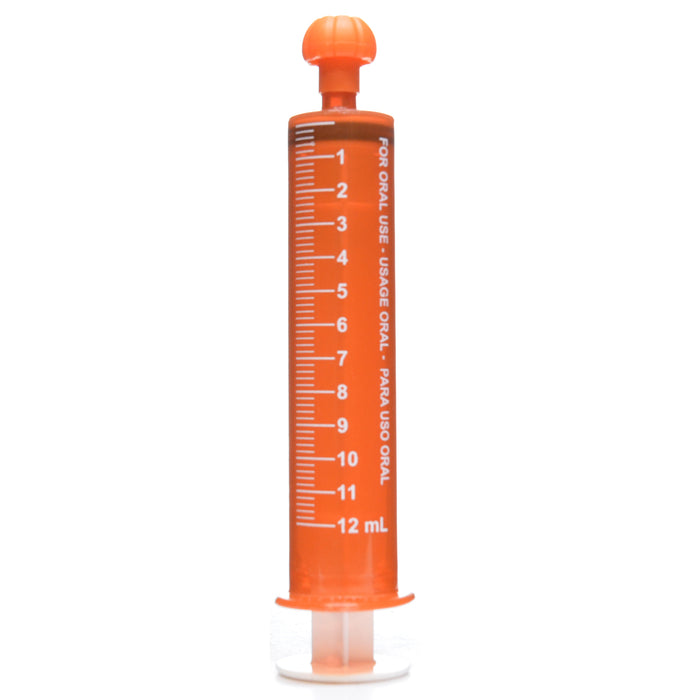 Syringes, Oral Dispensing (Amber w/ Orange Tip Caps, 12 mL) SpecializedRx