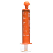Syringes, Oral Dispensing (Amber w/ Orange Tip Caps, 6 mL)