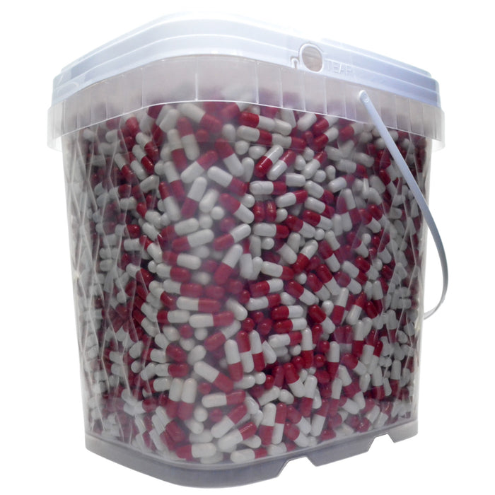 Size #0-Red/White - Pharmaceutical Compounding Gelatin Capsules in container